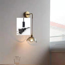 Axyaa Gray Glass LED Bathroom Mirror Light Copper Nordic Wall Sconce