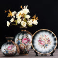 Axyaa European Ceramic Vase Set for Living Room Flower Arrangement