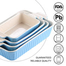 Axyaa 4-Piece Ceramic Handle Baking Dish Set for Lasagne/Pie/Casserole/Tapas