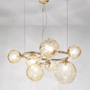 Axya Glass Chandelier: Nordic Smoky Gray Lamp for Living, Bedroom, Children's Room.