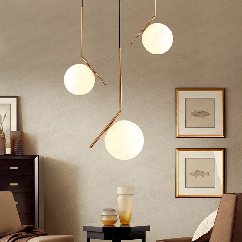 Axya Milky Glass Ball Pendant Lampshade