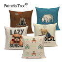 Axyaa Nordic Bear Cushion Cover 45x45cm Cute Cartoon Animal Pillow Case