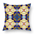 Axyaa Watercolor Geometric Flowers Polyester Cushion Cover Sofa Throw Pillow Cover