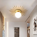 Nordic Sun Design Glass Ceiling Light in Gold Metal Finish by Axyaa