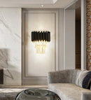 Axyaa Crystal Wall Lamp Iron Body, Crystal Pendants, LED Light Fixture for Living Room