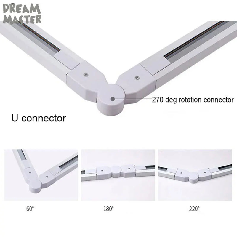 Axyaa Aluminum Track Rails T L Connector for LED Spotlights