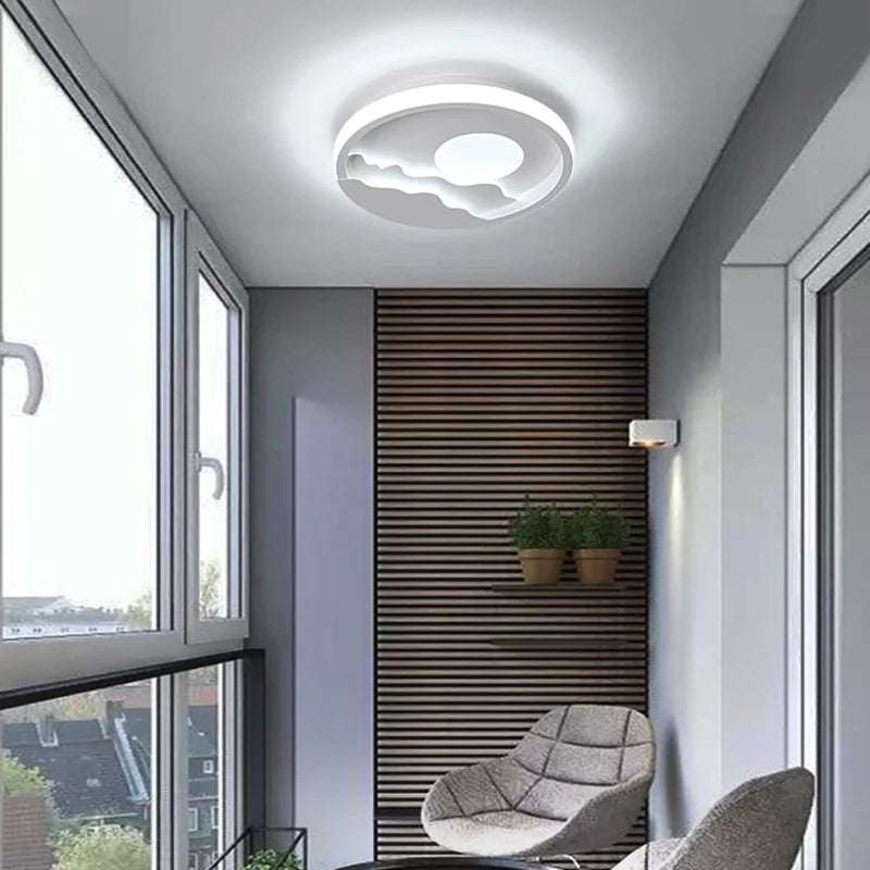 Axyaa White LED Ceiling Light for Modern Living Room and Hallway Lighting