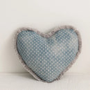 Axyaa Fringed Denim Cushion Cover 45x45cm Square Heart Circle for Home Decoration