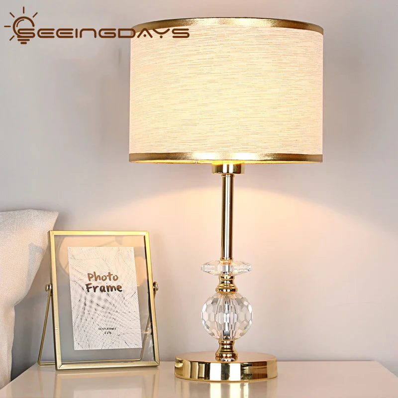 Axyaa Crystal Ball Table Lamp For Bedroom Living Room - Modern European Style