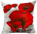Axyaa Red Poppy Watercolor Cushion Cover