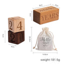 Axya Engraved Beech Wood Milestone Block Set for Newborn Photography and Baby Gifts