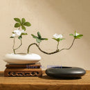 Axyaa Modern Chinese Style Ceramics Vase Pot Cobblestone Flower Arrangement Home Decor