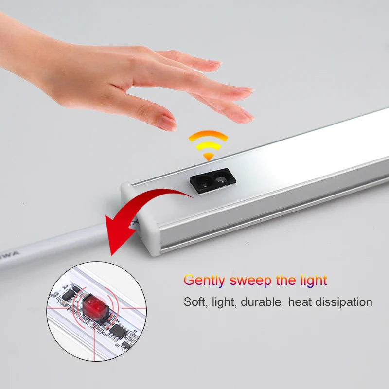 Axyaa Under Cabinet LED Light with Hand Sweep Switch