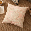 Axyaa Ivory Navy Cotton Embroidery Throw Pillow Cover Pink Decor Pillowcase