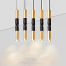 Axya Modern Black Gold Cylinder Spotlights Chandelier for Restaurant and Bar