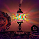 Axyaa Vintage Mosaic Glass Table Lamp Handcrafted Art Deco Bedside Night Light