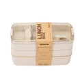 Axyaa 3-Layer Wheat Straw Bento Box | Healthy Material Lunch Container