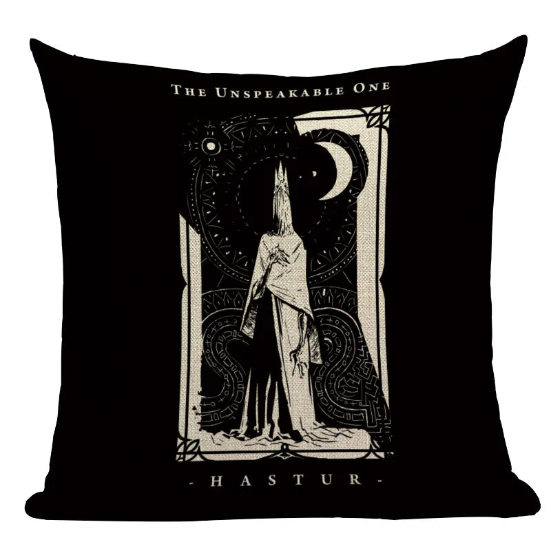 Axyaa Mexico Skull Decor Pillow Cover - Black Tarot Horror Ghost Home Decor