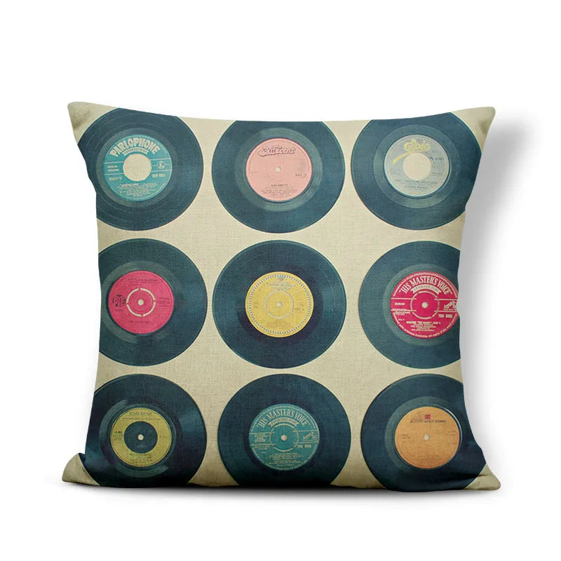 Axyaa Retro Record Camera Pillow Cover - 45X45CM