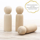 Axya Baby Teether DIY Painting Peg Dolls (Male & Female) - Unfinished Wood Decoration Toys
