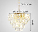 Axyaa Round Gold Steel Crystal LED Pendant Light for Luxurious Living Room