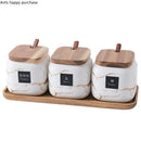 Axya Gold Marble Seasoning Set: Nordic Creative Ceramic Salt Shaker & Food Storage