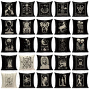 Axyaa Mexico Skull Decor Pillow Cover - Black Tarot Horror Ghost Home Decor