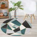 Nordic Geometric Print Round Carpet for Home Decor by Axyaa