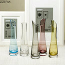 Axyaa Oblique Glass Vase for Flowers - Modern Desk Home Decor