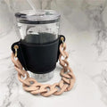 Axyaa Portable Glass Bottle Holder Strap PU Leather Beverage Cover