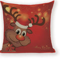 Axyaa Festive Santa Claus Christmas Tree Linen Throw Pillow Case