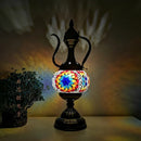Axyaa Mediterranean Art Deco Turkish Mosaic Table Lamp - Handcrafted Glass Bed Light
