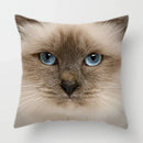 Axyaa Cat Face Print Throw Pillow Cover for Home Sofa Decor