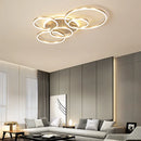 Axyaa Modern LED Chandelier: Gold Black Dimmable Indoor Lamp for Living Study Room