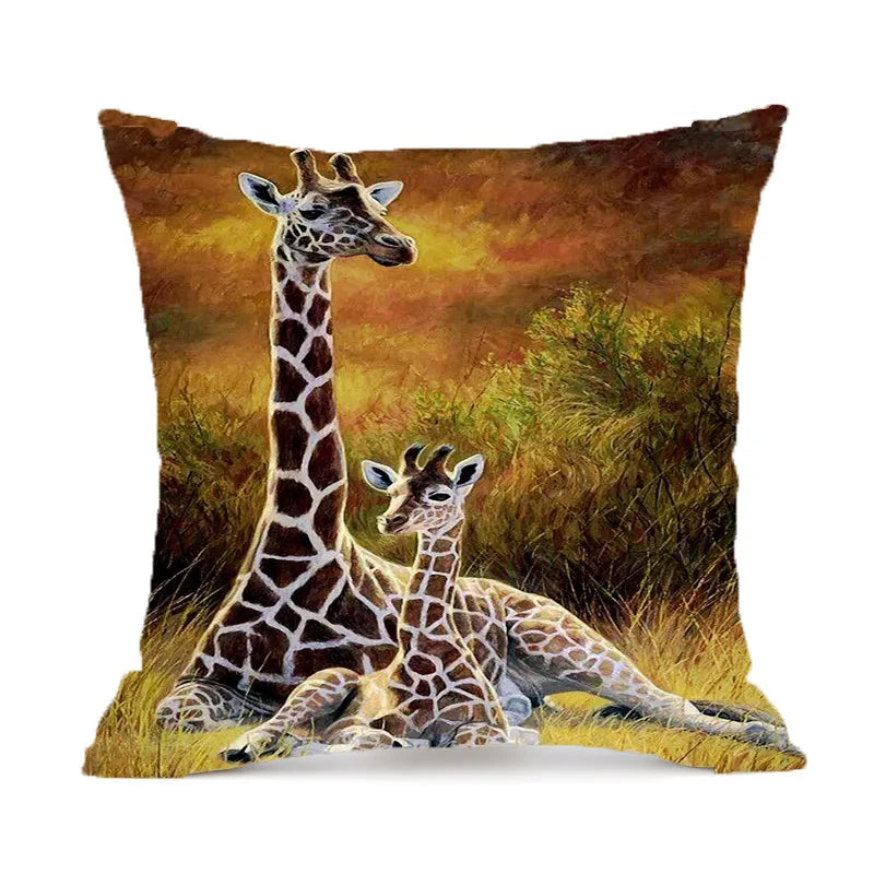 Axyaa Animal Print Cushion Cover - Cozy Sofa Decor