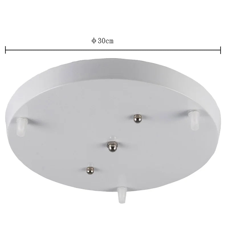 Axyaa Ceiling Chandelier Plate 3-Hole 30/50cm Black/White Iron Base Pendant Light Accessories