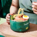 Axyaa Cute Dinosaur Stainless Steel Noodle Bowl with Lid - Portable Lunch Box