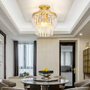 Axyaa Crystal Round Ceiling Lamp for Elegant Living Space