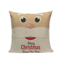 Christmas Santa Deer Pattern Cushion Cover for Festive Home Decor - Axyaa