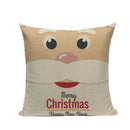 Christmas Santa Deer Pattern Cushion Cover for Festive Home Decor - Axyaa