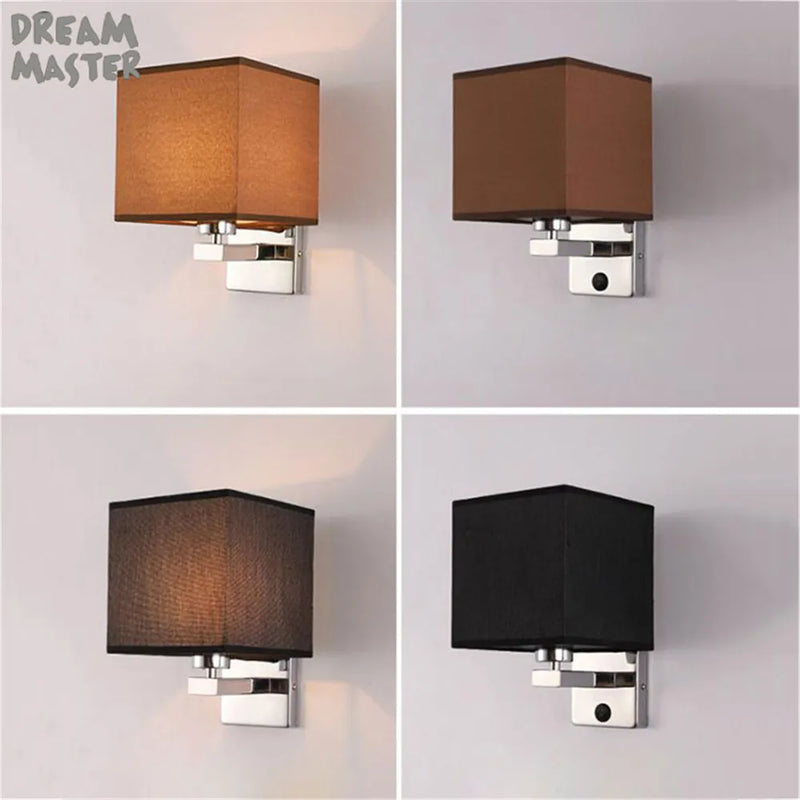 Axyaa Vintage Black White Flax Wall Sconces with Linen Shade