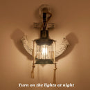 Axyaa Retro Vintage Wooden Glass Wall Lamp
