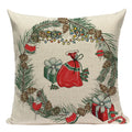 Axyaa Christmas Deer Snowman Cartoon Cushion Cover - Festive Decor Pillowcase