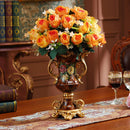 Axyaa European Resin Vase & Artificial Flower Set for Home Office Decor