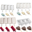 Axyaa 4-Cavity Silicone Ice Cream Mold for Baking and Popsicles