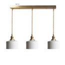 Axyaa Nordic White Ceramic LED Pendant Light with Knob Switch - Modern Copper Hanging Lamp