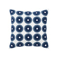 Axyaa Blue Floral Geometric Embroidery Pillow Cover 45x45cm for Cozy Living Room