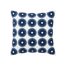 Axyaa Blue Floral Geometric Embroidery Pillow Cover 45x45cm for Cozy Living Room