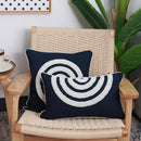 Axyaa Navy Blue Moroccan Embroidered Cushion Cover 45x45cm