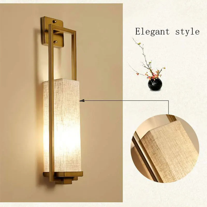 Axyaa Chinese Style E27 Wall Sconce Lamp for Bedroom Living Room Corridor